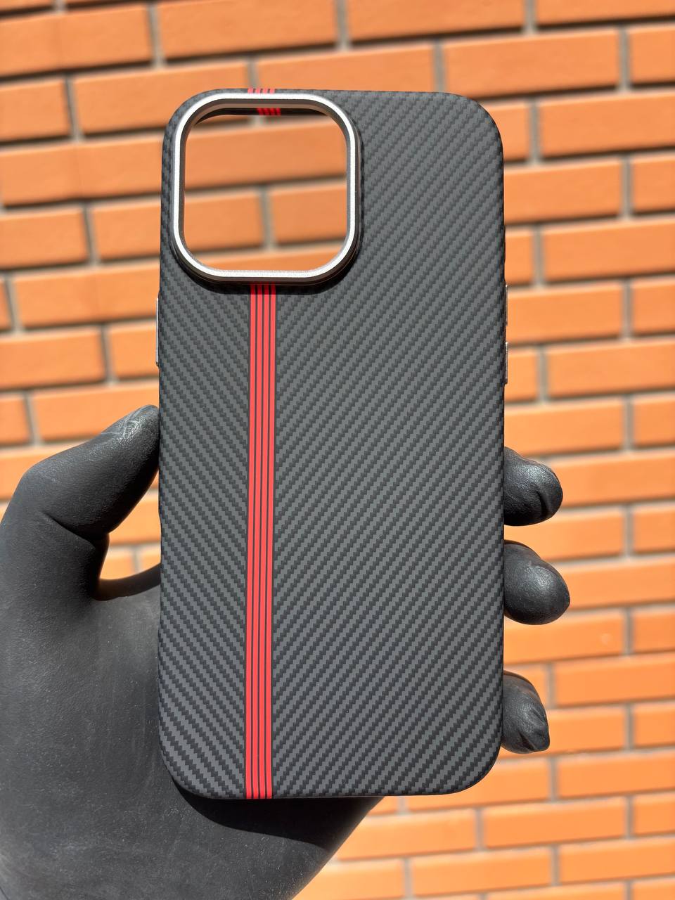 Калъф Carbon Black с Магнитен Пръстен за iPhone
