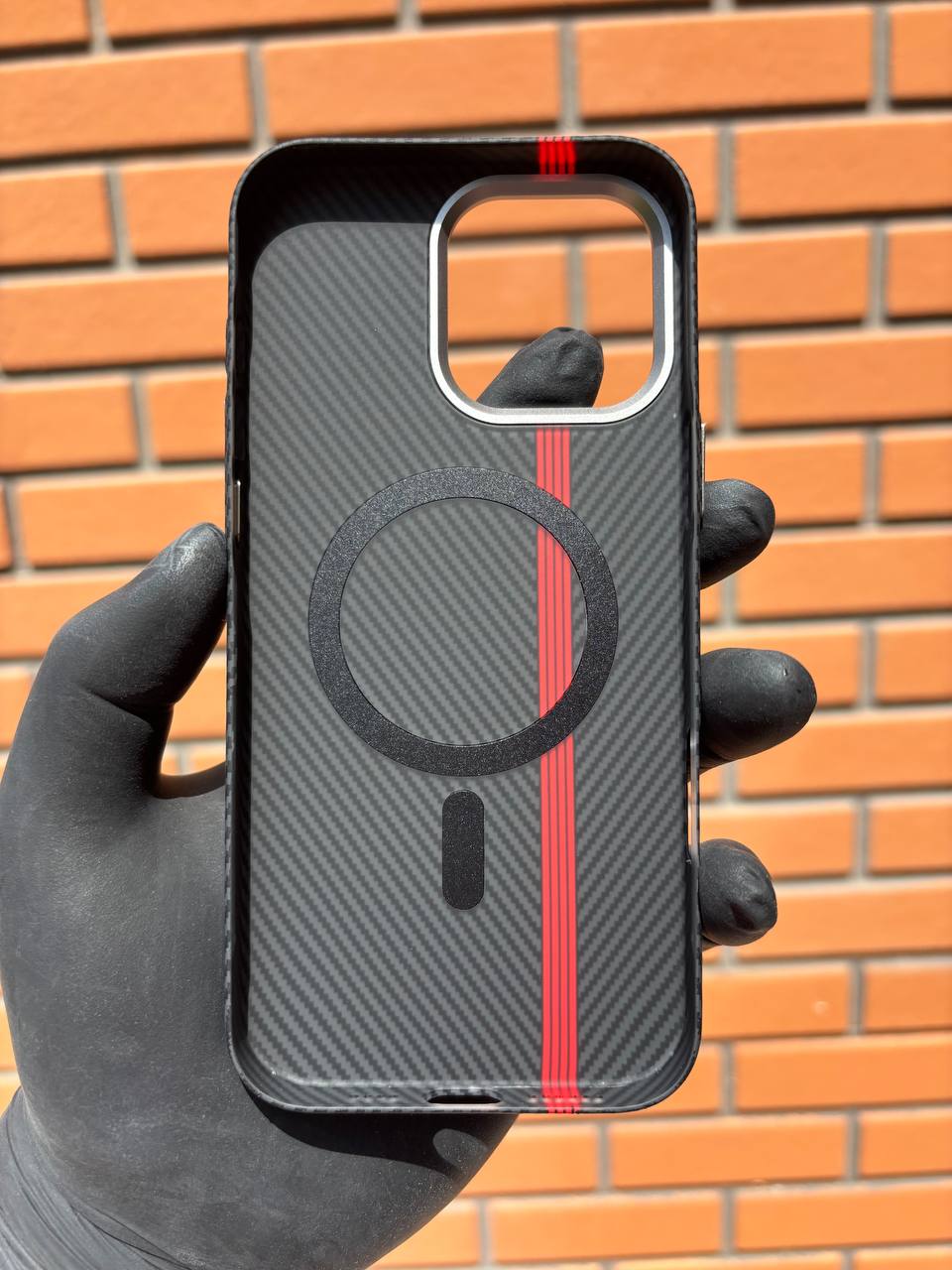 Калъф Carbon Black с Магнитен Пръстен за iPhone