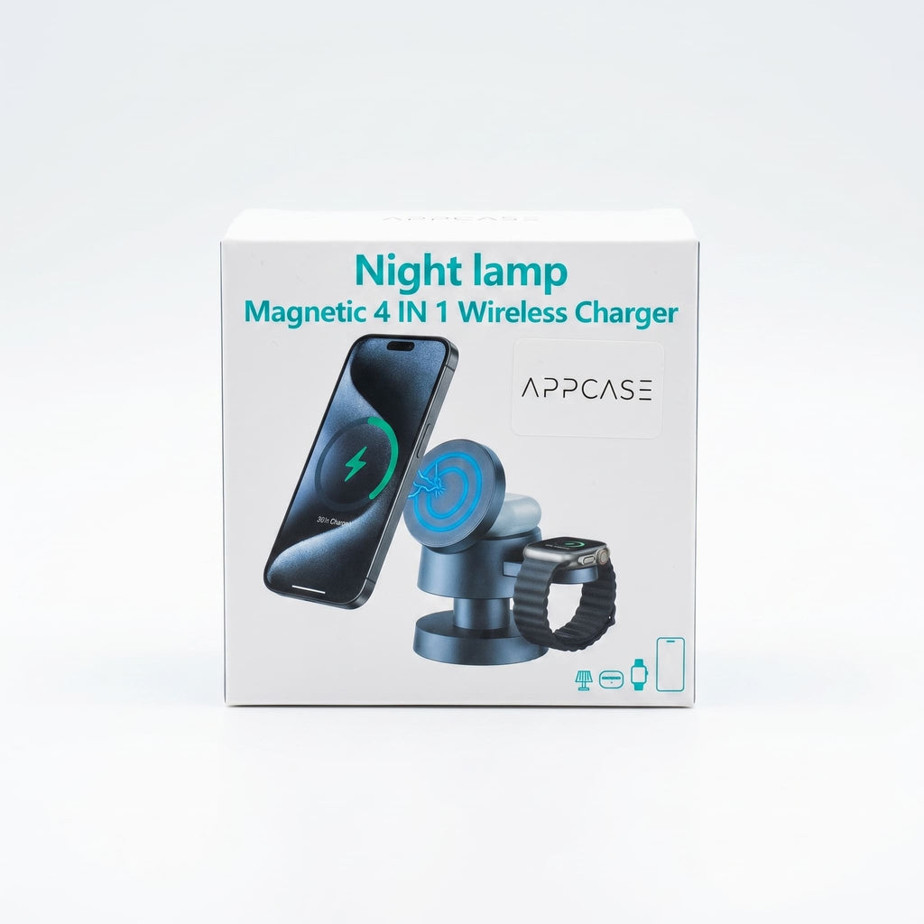Optimus 3-в-1 безжично зарядно с нощна лампа | 15W MagSafe