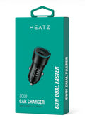 Heatz зарядно за кола 60W Dual USB-C