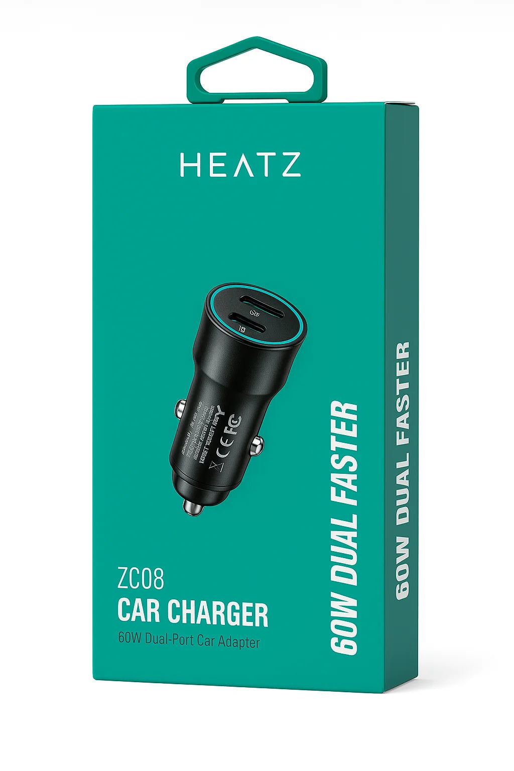 Heatz зарядно за кола 60W Dual USB-C