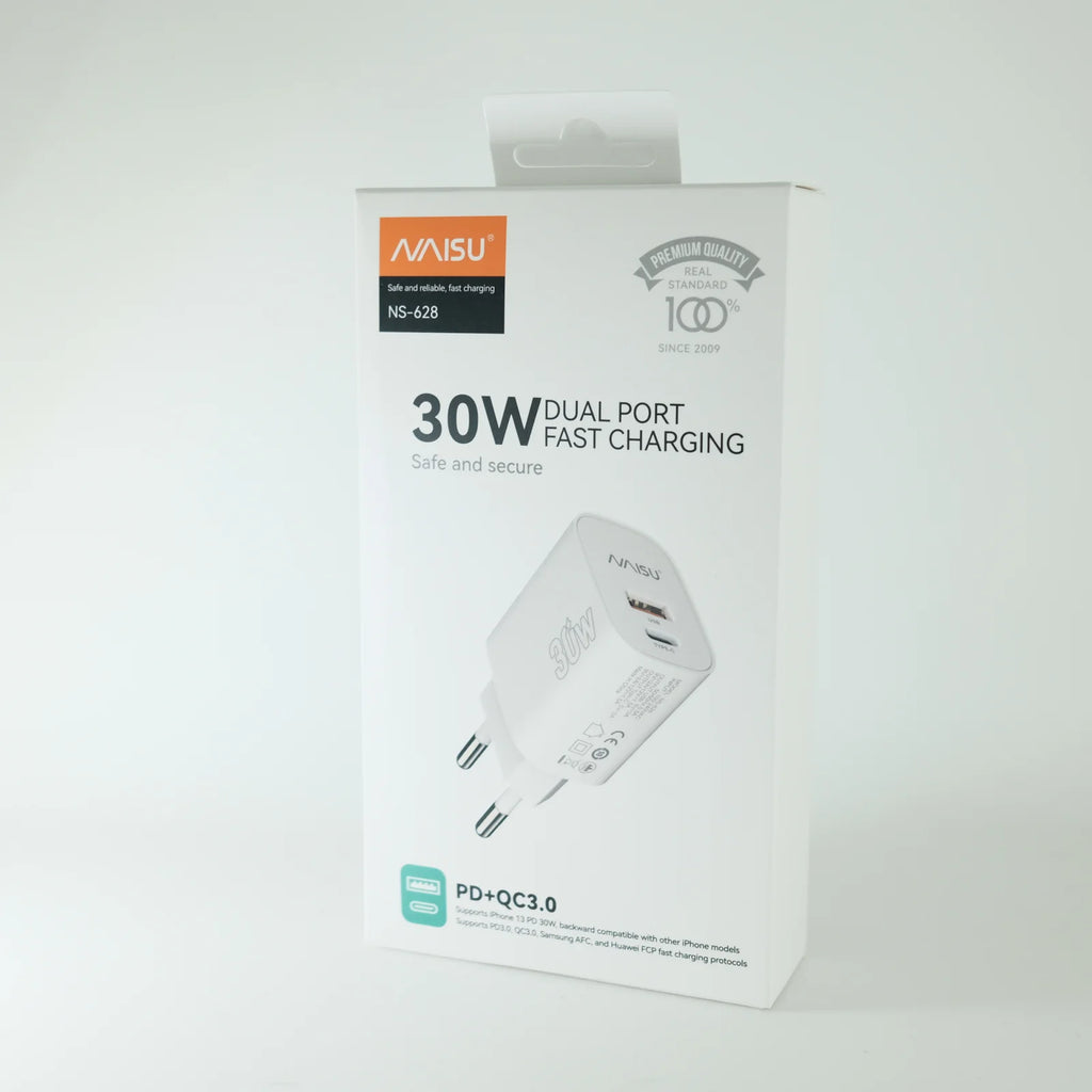 Зарядно NAISU Rapid 30W (USB-C + USB-A)
