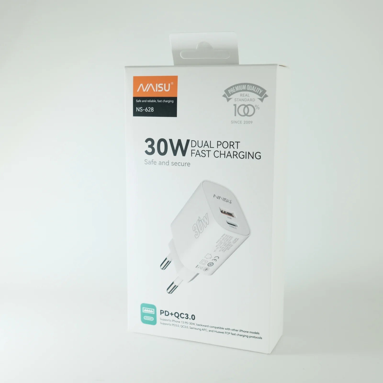 Зарядно NAISU Rapid 30W (USB-C + USB-A)